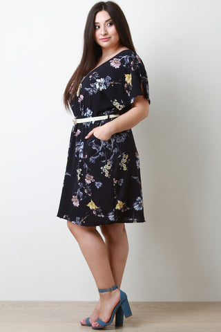 Floral Pocketed Flowy Midi Dress