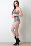 Melange Knit Contrast Trim Matching Set