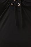Grommet Lace Up Cold Shoulder Dress