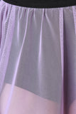 Semi-Sheer Mesh A-Line Raw Edge Skirt