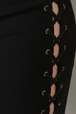 Cutout Corset Lace-Up High Waisted Pants