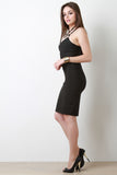 Strappy Choker Ringlet Bandage Midi Dress