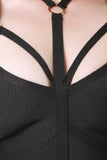 Strappy Choker Ringlet Bandage Midi Dress