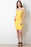 Strappy Choker Ringlet Bandage Midi Dress