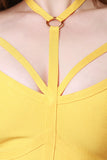 Strappy Choker Ringlet Bandage Midi Dress