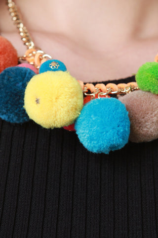 Colorful Pom Pom Necklace