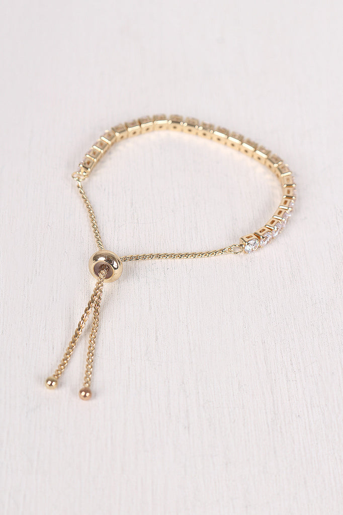 Cubic Zirconia Pull Tie Bracelet