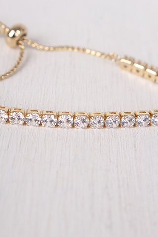 Cubic Zirconia Pull Tie Bracelet