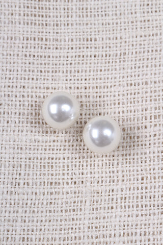 Oversized Faux Pearls Stud Earrings