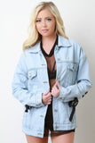 Ribbon Lace-Up Denim Jacket