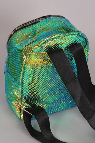 Holographic Snake Mini Backpack