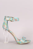 Delicious Oriental Embroidered Chunky Perspex Heel