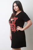 Slay Rock Star Graphic O-Ring T-Shirt Dress