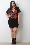 Slay Rock Star Graphic O-Ring T-Shirt Dress