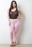 Semi-Sheer Mesh Sleeveless Bodysuit