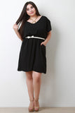 Satin Pocketed Flowy Midi Dress