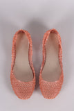 Glitter Woven Slip-On Jelly Flat