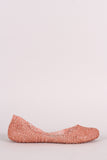 Glitter Woven Slip-On Jelly Flat