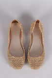 Glitter Woven Slip-On Jelly Flat