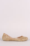 Glitter Woven Slip-On Jelly Flat