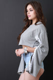 Lace-Up Oversize Sleeve Crop Top