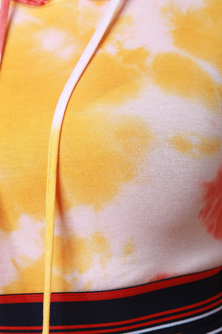 Sunset Tie-Dye Hoodie Crop Top