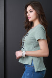 Rock Hard Distressed Jersey Knit High Low Top