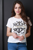 Rock Hard Distressed Jersey Knit High Low Top