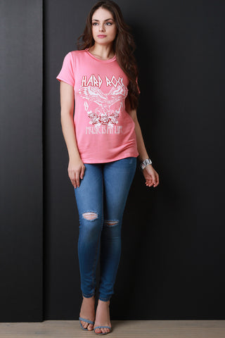 Hard Rock Graphic Open Back O-Ring Top