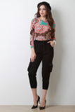 Semi-Sheer Tribal Pattern Bodysuit