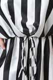 Striped Satin Strapless Wide Leg Jumpsuit