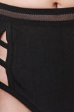 Mesh Mock Neck Caged Bikini Set