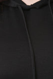 French Terry Hooded Slashed Back Maxi Dress