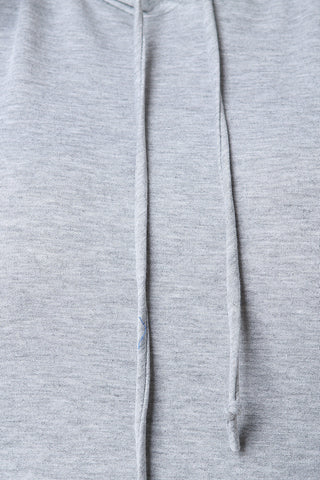 French Terry Hooded Slashed Back Maxi Dress