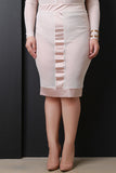 Satin Contrast Sheer Mesh High Waist Skirt