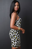 Leopard Print Spaghetti Shoulder Straps Bodycon Dress