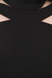 Mock Neckline Sleeveless Bodycon Midi Dress