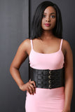 Four Buckled Wide Elasticized Corset Belt