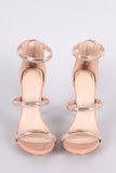 Shoe Republic LA Triple Metallic Accent Straps Stiletto Heel