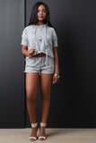 Distress Drawstring Shorts