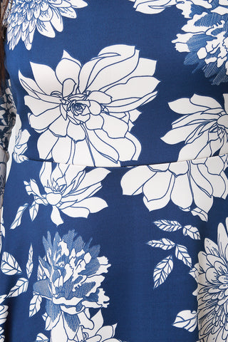 Floral Bardot A-Line Midi Dress