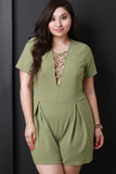 Lattice Short Sleeve Romper