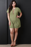 Lattice Short Sleeve Romper