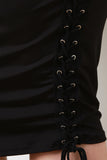 Eyelet Lace-Up Midi Skirt