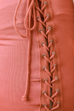 Eyelet Lace-Up Midi Skirt