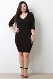Jersey Knit Lace-Up Back Midi Dress