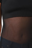 Long Line Semi Sheer Mesh Top