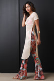 Long Line Semi Sheer Mesh Top