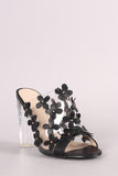 Floral Applique Perspex Mule Heel