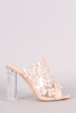 Floral Applique Perspex Mule Heel